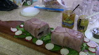 Duck Terrine with Pistachios and Cherries.  A French classic.