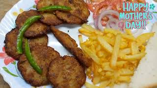 Mother's day Special Recipe||Kids Favorite Chicken kabab and Fries||Best Meal for kids