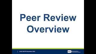 LEAD MSTP December 2022 Peer Review Overview - Part 3