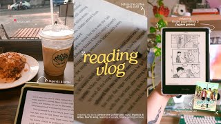 reading vlog 🌙 reading my tbr's, unboxing kindle paperwhite 5 (11th generation), reading at a cafe