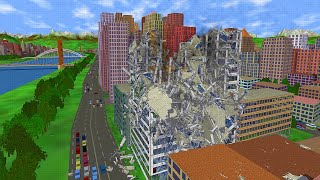 Building collapse simulation in physics engine