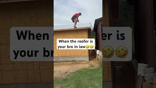 When the roofer ignores you…he’s probably family 🤣🤣 #roofing #metalroofing #oops #building #garage