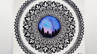 How to Draw MANDALA ART for Beginner | Galaxy Mandala Art |Step by Step | #8