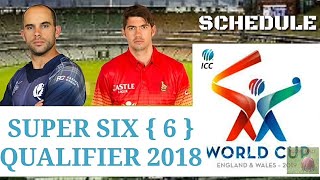 Super Six Fixtures ICC Cricket World Cup Qualifier 2018 | CWCQ Match Schedule and Venues ( Hindi )