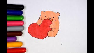 Valentine's day drawing. Cute bear