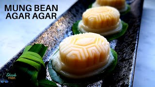 How to make Mung Bean flavored Agar Agar "Ang Ku Kueh" with Mung Bean Paste filling