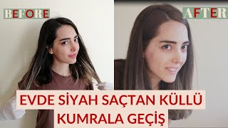 EVDE SİYAH SAÇTAN KÜLLÜ KUMRALA GEÇİŞ | SAÇ BOYAMA