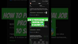 How to write upwork Job proposal for 10 seconds#shorts