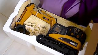 Rc excavator huina 1570 hidrolik, unboxing & review