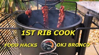 OKLAHOMA JOES BRONCO/1ST RIB COOK/FOOD HACKS/COKE GLAZE/AMAZING RIBS