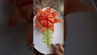 Beautiful Tomato 🍅 Flower Cutting and Design #Fruit#Shorts#ytshorts #fruitart#CanadaDiary#