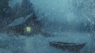 Relax Your Mind to Sleep Well with Winter Storm Ambience | Refreshing Snowstorm & Frosty Wind Sounds