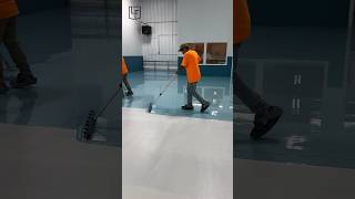 BLUE EPOXY Flooring Install! #satisfying