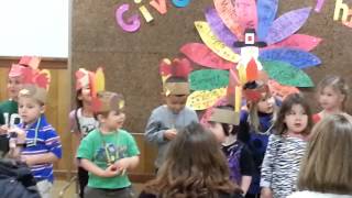 Tr3 singing at his preschool Thanksgiving show.