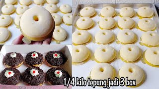 RESEP DONAT KENTANG PREMIUM 1/4 KILO TEPUNG JADI 3 BOX UKURAN JUMBO 18 pics