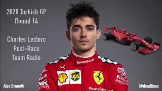 "I am Fucking stupid" Charles Leclerc Post-Race Team Radio | Formula1 2020 Turkish Gp