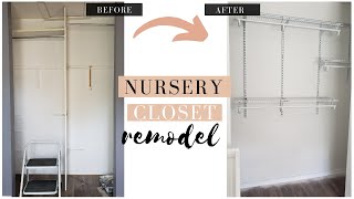 NURSERY MAKEOVER PART 3: DIY CLOSET REMODEL TRANSFORMATION INSTALLING CLOSET ORGANIZER SYSTEM