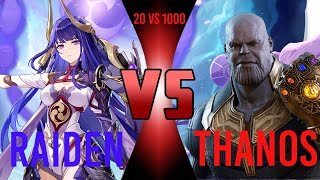 20 Raiden Shogun vs 1000 Thanos ~ UEBS Ultimate Epic battle Simulator ~  Genshin Impact ~