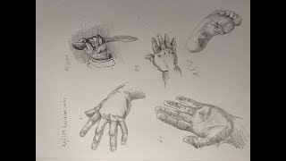 anatomy sketch- Hands and feet || Time-lapse drawing