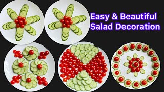 Top 4 Easy and beautiful salad decoration ideas | Super salad cutting & garnish for lunch & dinner|