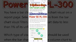 FREE Microsoft Exam Practice test - PL-300 Power BI Data Analyst #powerbi #PL300 #quiz #top #shorts