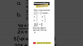 Persamaan Linier Satu Variabel #matematika #shorts