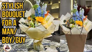 Stylish Bouquet for a man/guy or boy | Bouquet & Wrapping tutorial | The Aivee Kingdom