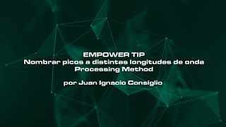 Empower Tips: Nombrar picos a distintas longitudes de onda - Processing Method