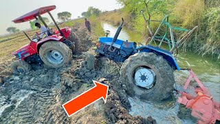 क्या करने गए थे क्या हो गया ? New Holland 5500 Slipped in water | Mahindra Arjun novo 605 Pulling