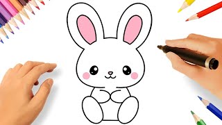 HOW TO DRAW A CUTE BUNNY EASY🐇❤️