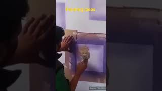 सुपर फास्ट स्प्रे पेंटिंग // spray painting on wall #shorts #asianpaints #youtubeshorts #spray