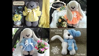 Knitting PATTERNS TOYS, Knitting PATTERN Teddy Bear, Knitting PATTERN Bunny Rabbit by Elena Mitchell