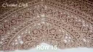 شال مثلث علي الطريقة التركية الصف الخامس عشر❤️Wonderful Shawl Pattern for you🧶🥰Detailed Explanation