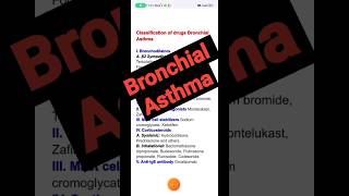 Classification of drugs Asthma pharmacology #pharmacology #pharmacy #asthma #medicine #drug