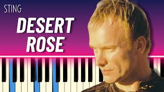 Desert Rose (EASY PIANO TUTORIAL) - Sting