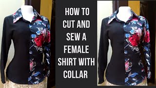 How to Sew a Female Shirt with Collar and long Sleeve...#sewingtutorial