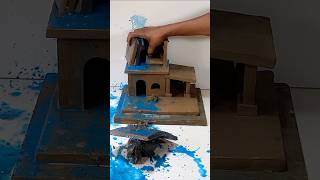 Destroying a beautiful design little hut clay house 🏠 | #homecraft #claycrafts #house #shorts