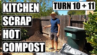 Kitchen Scrap 18 Day Hot Compost Turn 10 + 11