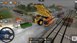 Giant Dump Truck VS Bullet Train Heavy Driving -#5 Bus Simulator Indonesia - Android Gameplay