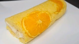 How to baked rolled orange cake step by step