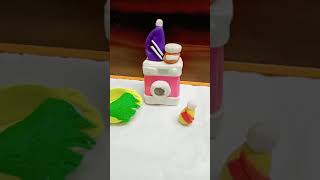 #shorts Miniature washing machine make with clay || clay crafts