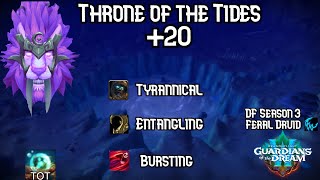 Throne of the Tides M+20 | Feral Druid | 2set | Dragonflight Season 3