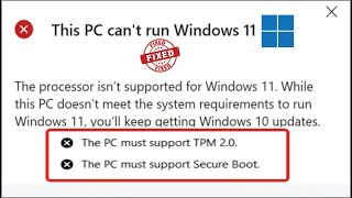 This pc can't run windows 11 | how to fix windows 11 error | How to Fix Error This PC Can't Run