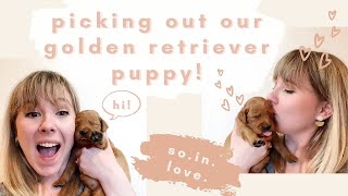 PICKING OUT OUR GOLDEN RETRIEVER PUPPY! | NEW PUPPY VLOG! So SMOL!