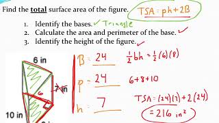 Calculating the total surface area of prisms and cylinders