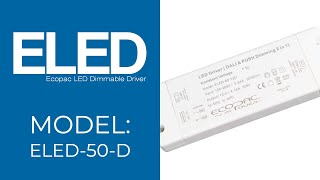 Ecopac LED Driver ELED-50-D Series 50W 12-24V (DALI, Dimmable)