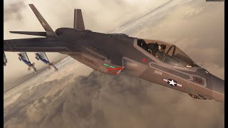 F-35 in bad weather conditions - cinematic