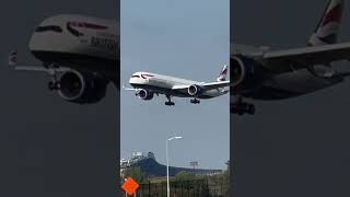 British Airways A350-1000 from London landing at Philadelphia International Airport