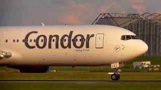 Condor Boeing 767 - wonderful dusk landing Hamburg Airport