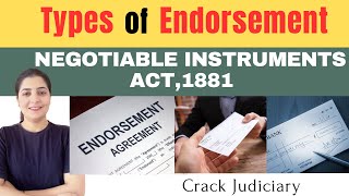 👉🏼Types of Endorsement | Endorsement in Full, Blank or restrictions | NIA,1881 |Judiciary | Law| HJS